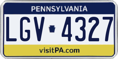 PA license plate LGV4327