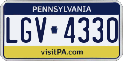 PA license plate LGV4330