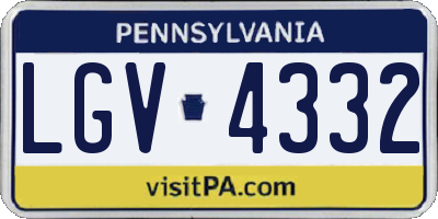PA license plate LGV4332
