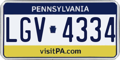 PA license plate LGV4334