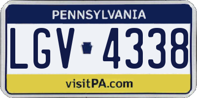 PA license plate LGV4338