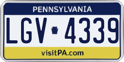 PA license plate LGV4339