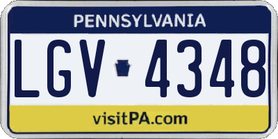 PA license plate LGV4348