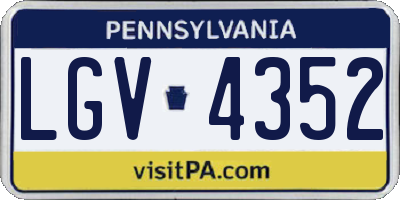 PA license plate LGV4352