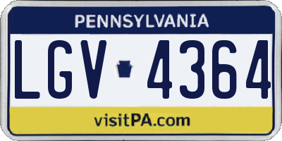 PA license plate LGV4364