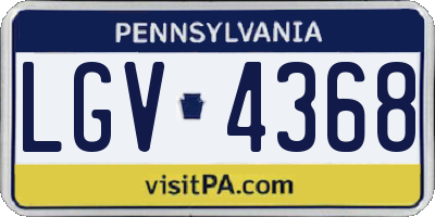 PA license plate LGV4368