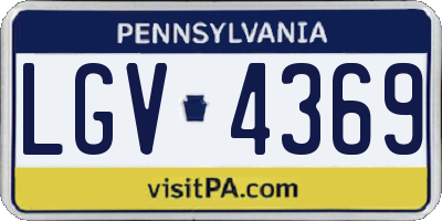 PA license plate LGV4369