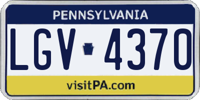 PA license plate LGV4370
