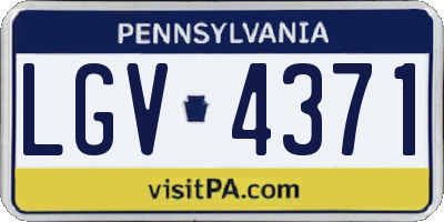 PA license plate LGV4371