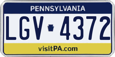 PA license plate LGV4372