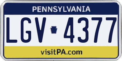 PA license plate LGV4377