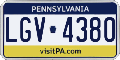 PA license plate LGV4380