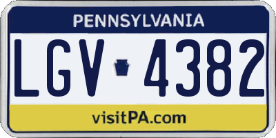 PA license plate LGV4382