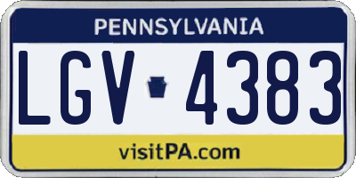 PA license plate LGV4383