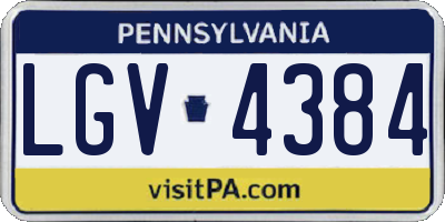 PA license plate LGV4384