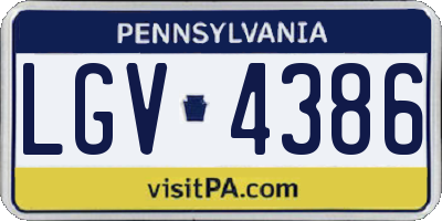 PA license plate LGV4386
