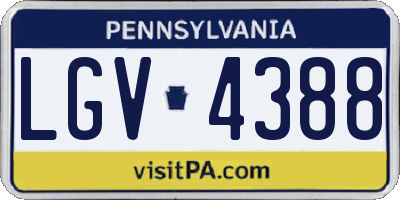PA license plate LGV4388