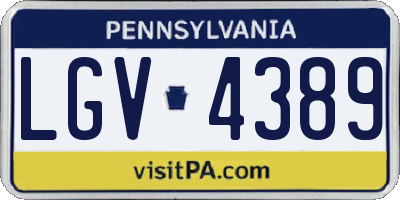 PA license plate LGV4389