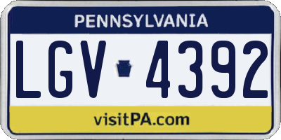 PA license plate LGV4392