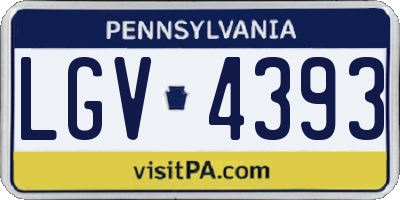 PA license plate LGV4393