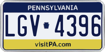PA license plate LGV4396