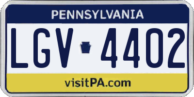 PA license plate LGV4402