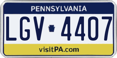 PA license plate LGV4407