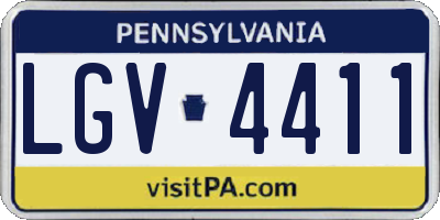 PA license plate LGV4411