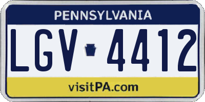 PA license plate LGV4412