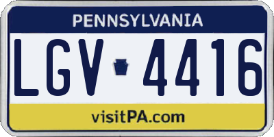 PA license plate LGV4416