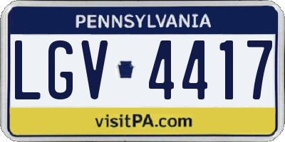 PA license plate LGV4417