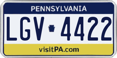 PA license plate LGV4422