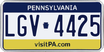 PA license plate LGV4425