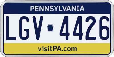 PA license plate LGV4426