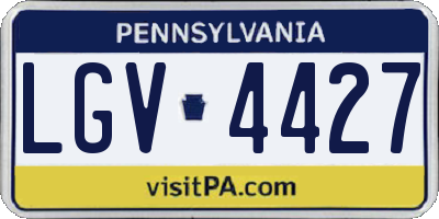 PA license plate LGV4427