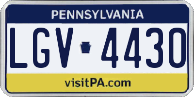 PA license plate LGV4430