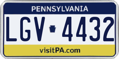 PA license plate LGV4432