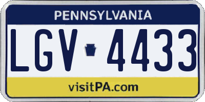 PA license plate LGV4433