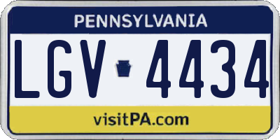 PA license plate LGV4434