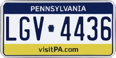 PA license plate LGV4436