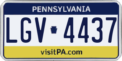 PA license plate LGV4437