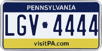 PA license plate LGV4444