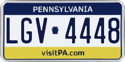 PA license plate LGV4448
