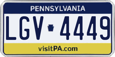 PA license plate LGV4449