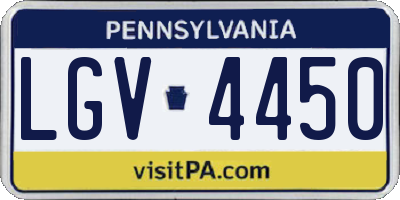 PA license plate LGV4450