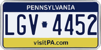 PA license plate LGV4452