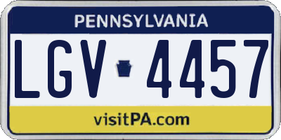 PA license plate LGV4457