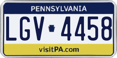 PA license plate LGV4458