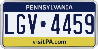 PA license plate LGV4459