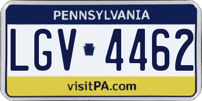 PA license plate LGV4462